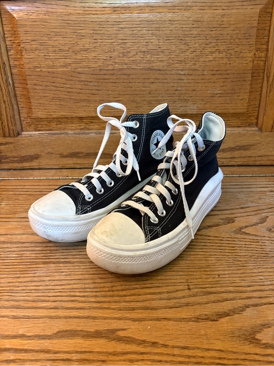 Converse Shoes - Converse Black High-Top Platform Sneakers with White Sole